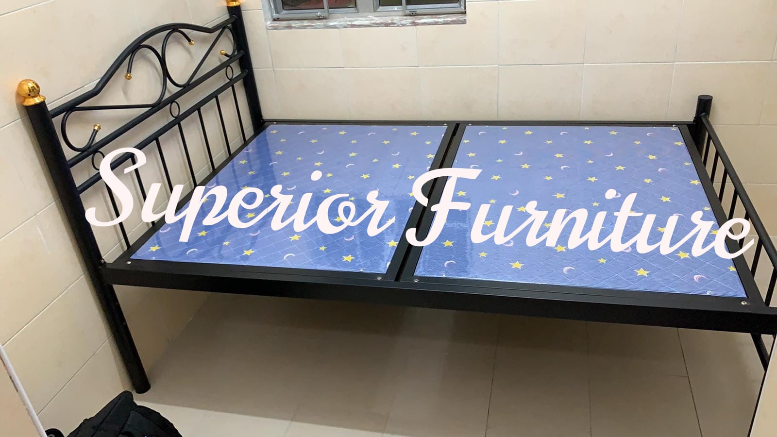 Shelton 黑色單層鐵床